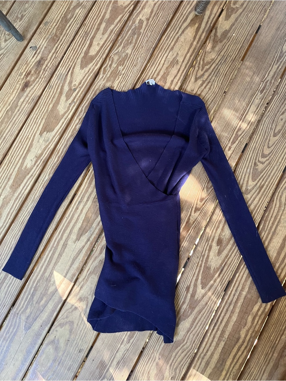 Tobi Navy Ribbed Mini Sweater Dress - Picture 2 of 4